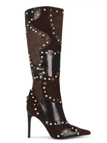 Stitching Colour Studded Pumps