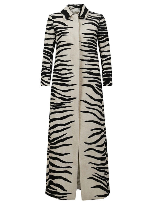 Zebra printed long coat