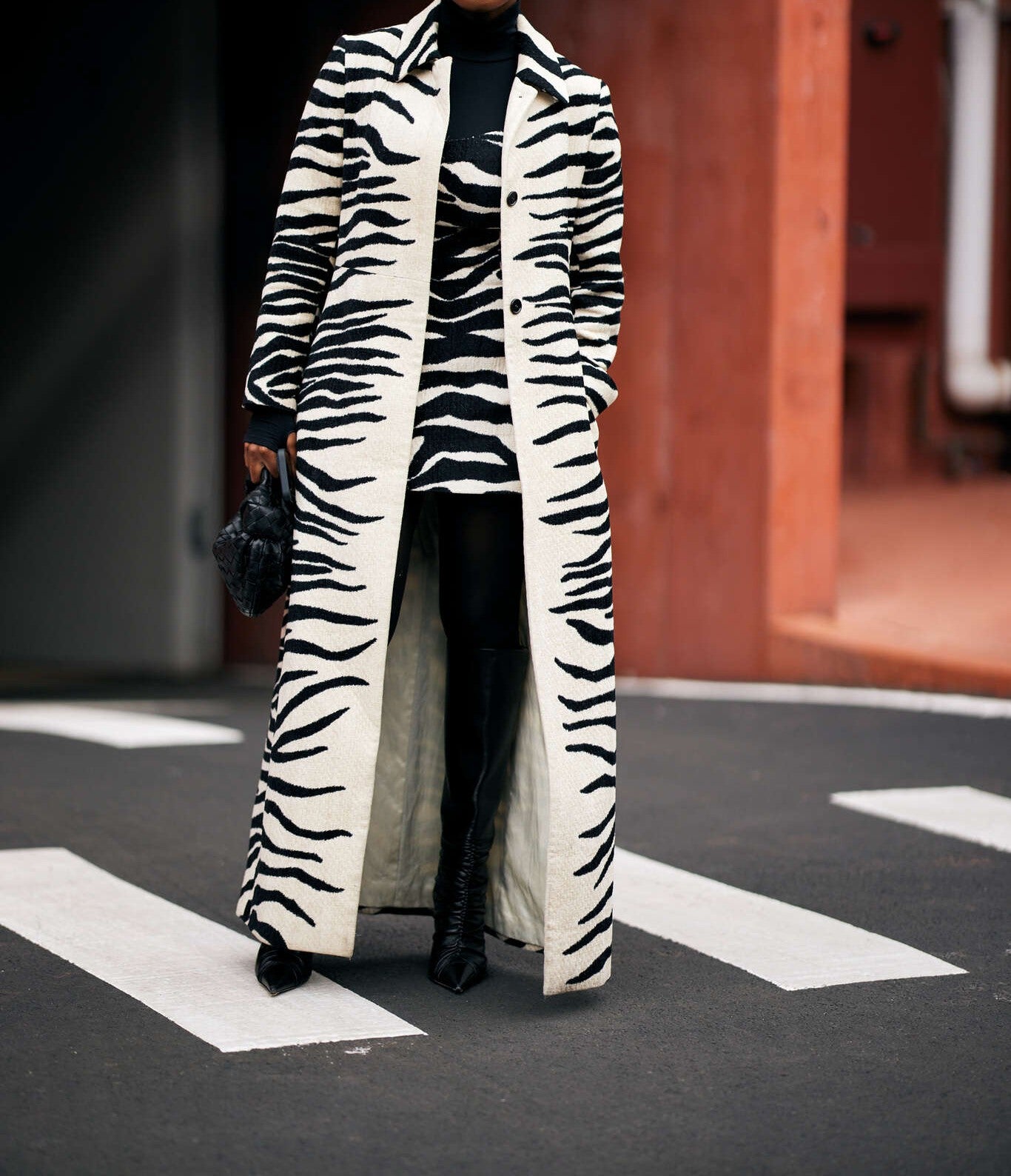 Zebra printed long coat