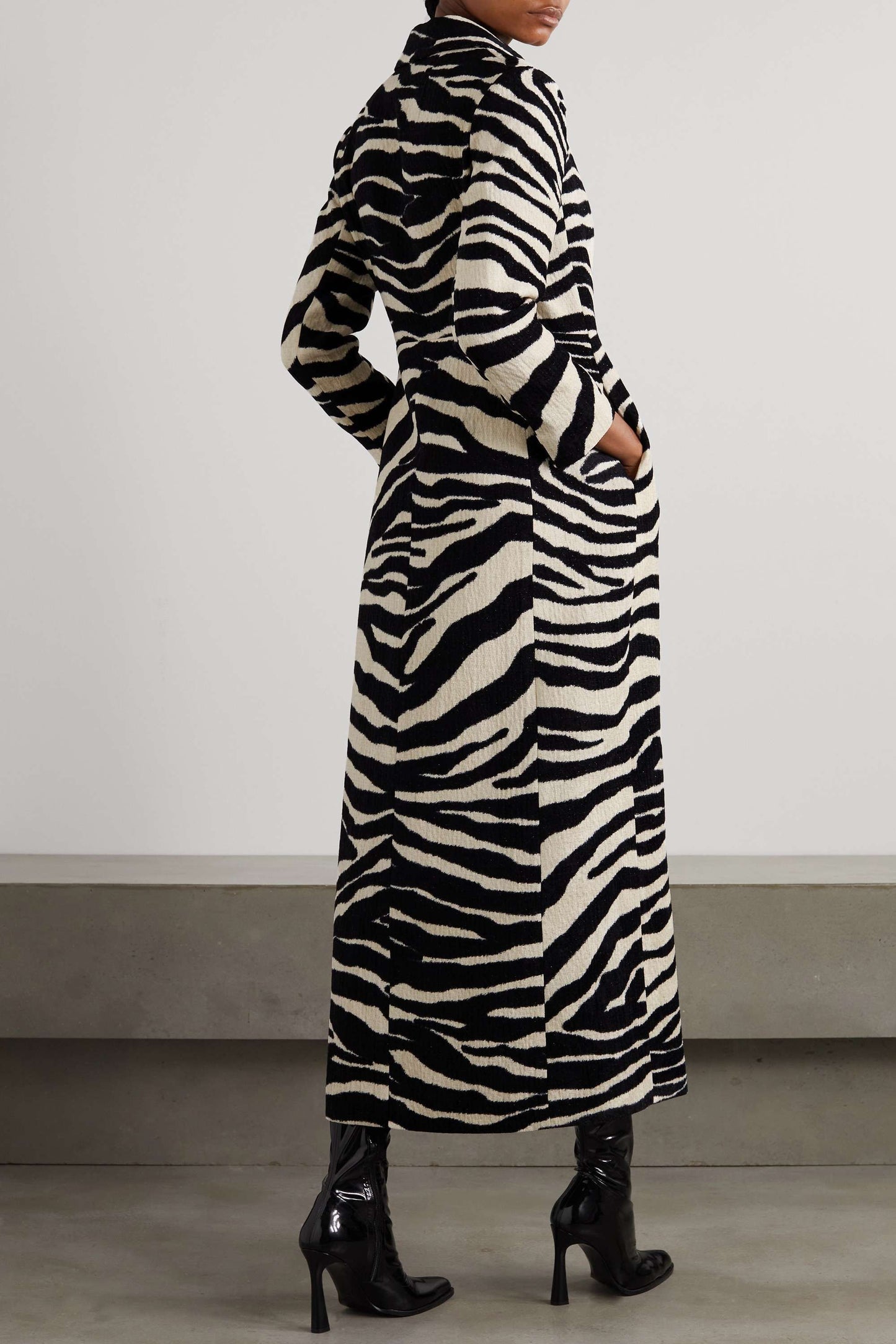 Zebra printed long coat