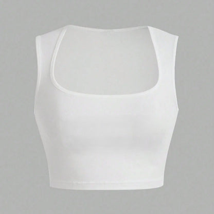 Solid color stretch top