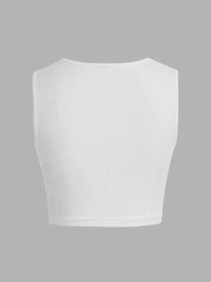 Solid color stretch top