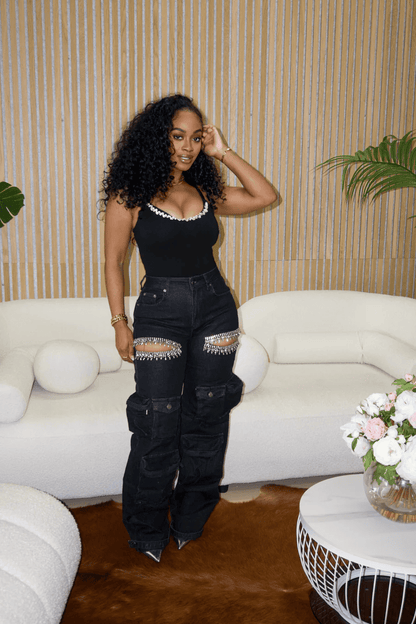 Crowned Bejeweled Jeans