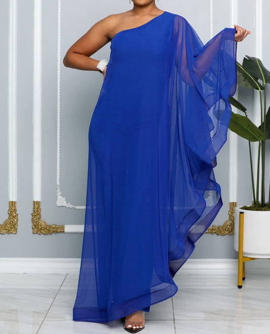 Women's One Shoulder Asymmetric Ruffle Jumpsuit