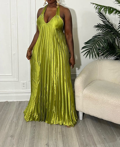Pleated Maxi Dress