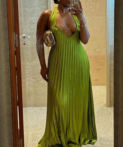 Pleated Maxi Dress