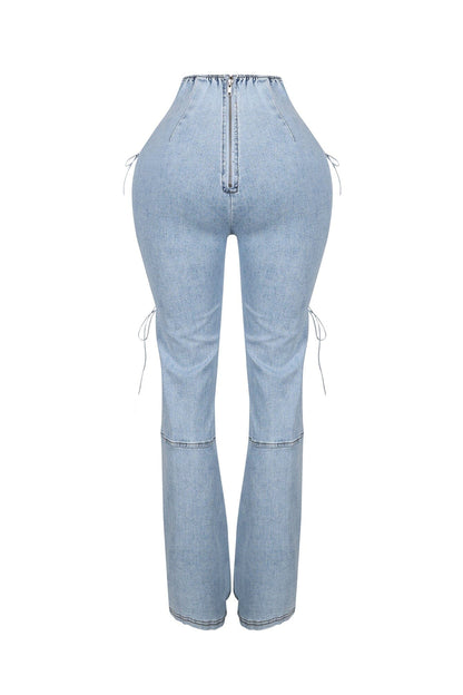 Marise High Waist Lace Up Jeans