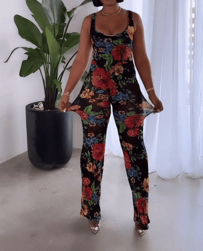 Floral Print Cami Jumpsuit In Multicolour