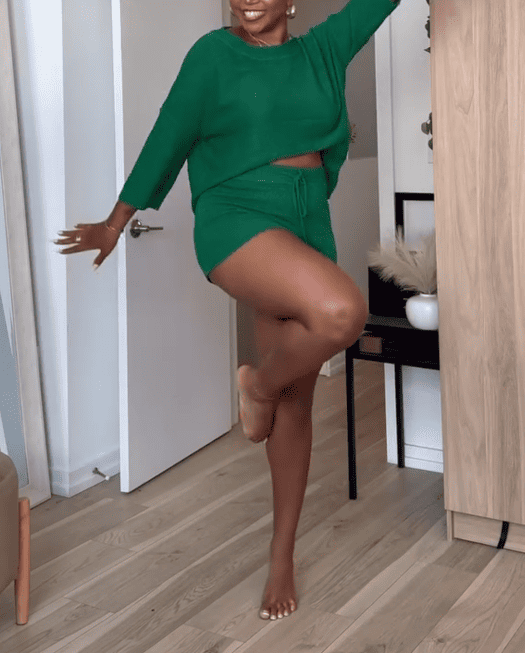 Sexy Off-shoulder Knit Two-piece Set