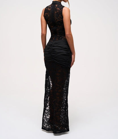 Lace keyhole maxi dress