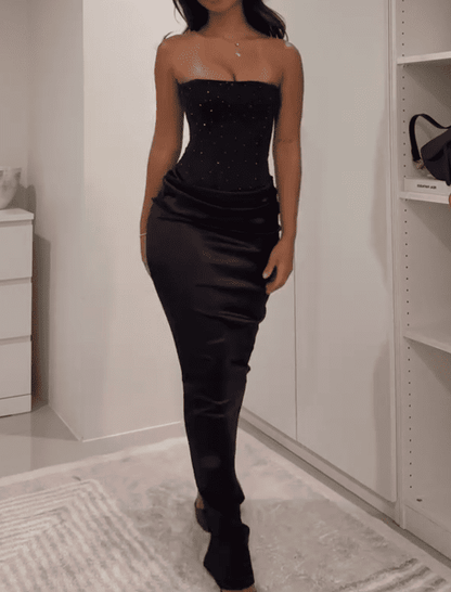 Strapless Corset Maxi Dress