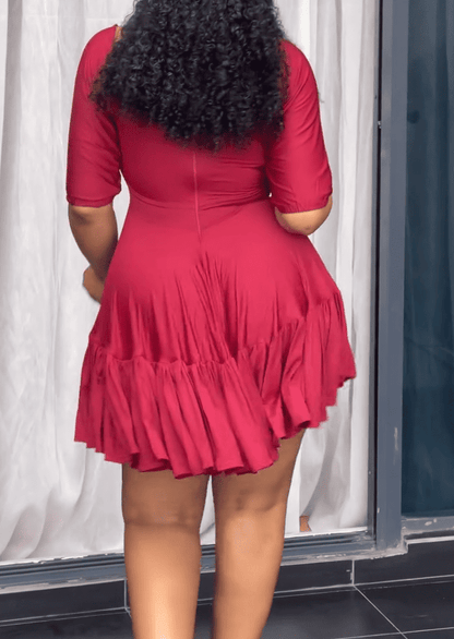 Elegant solid color dress