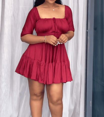 Elegant solid color dress