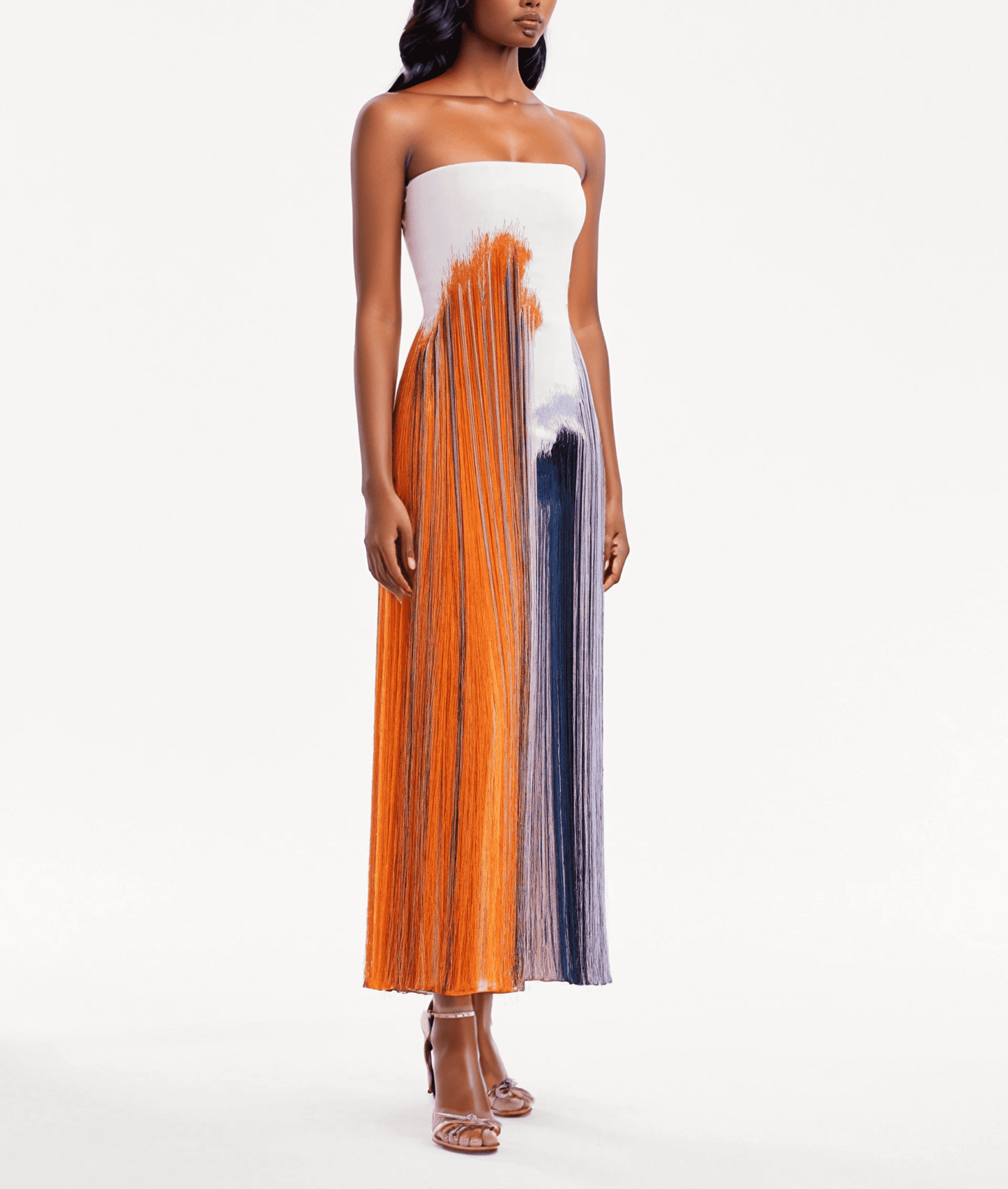 Abstract Brushstroke Fringe Cocktail Dress（✔️Free Shipping）