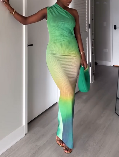 Sleeveless gradient maxi dress