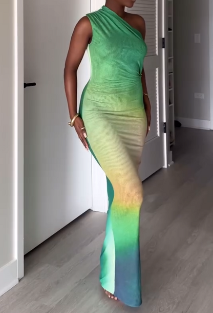 Sleeveless gradient maxi dress