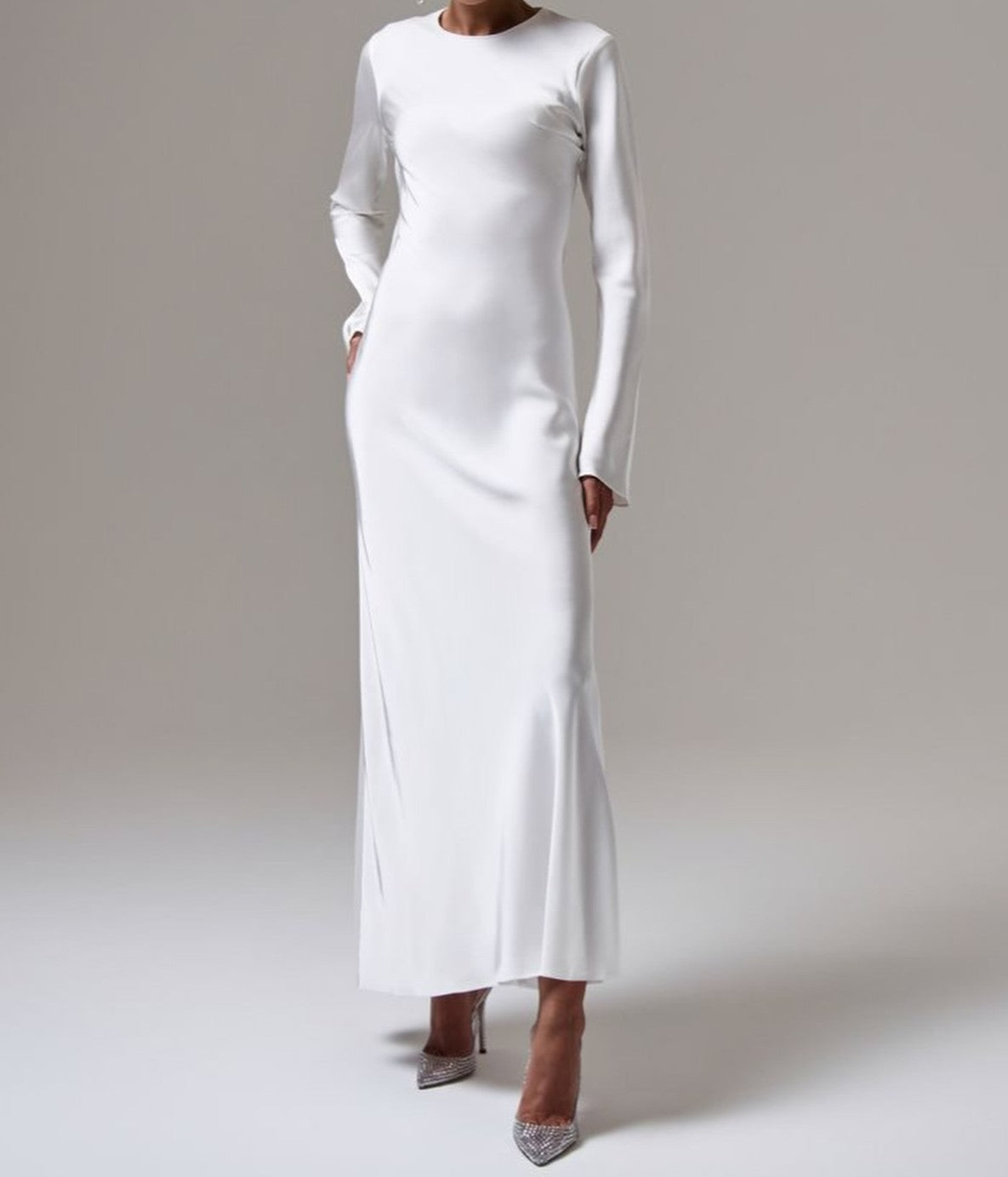 Solid Color Silk Maxi Dress