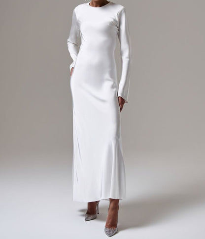 Solid Color Silk Maxi Dress