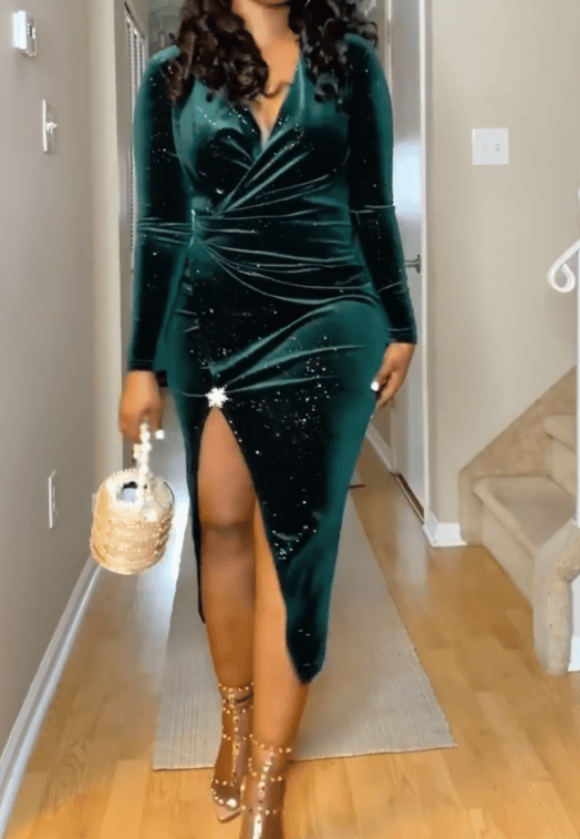 Luxe Sparkle Velvet Dress