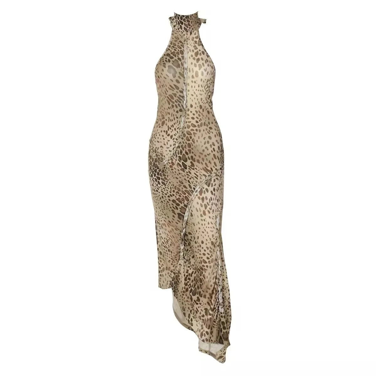 Leopard Print Irregular Party Dress