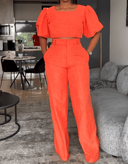 Fashion Orange Skirt Suits