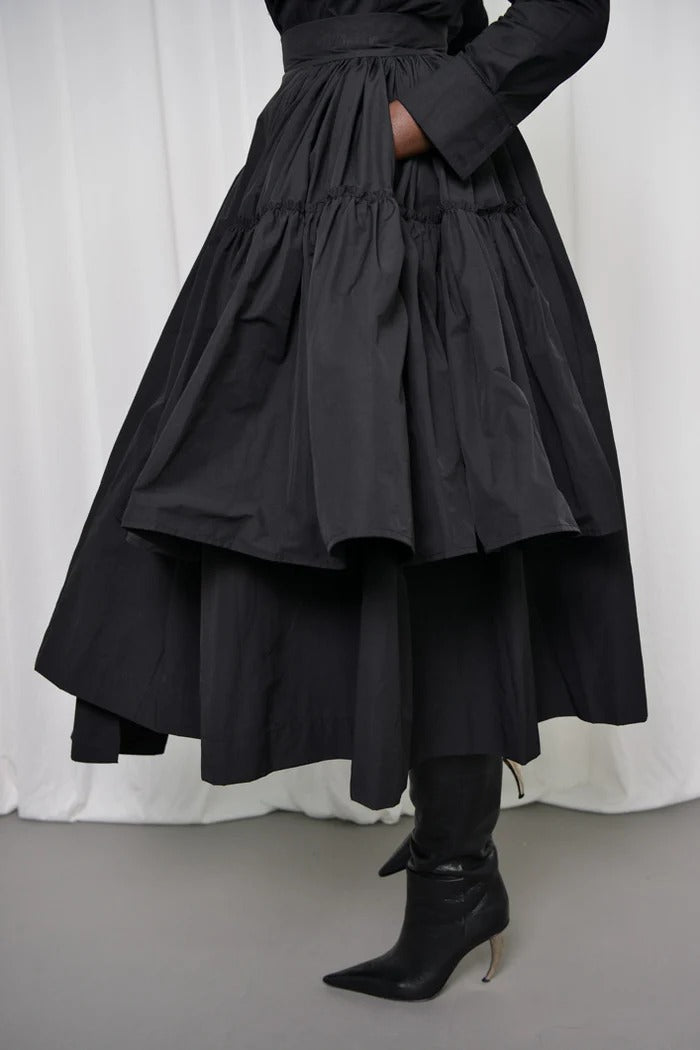 Asymmetric Wind Breaker Skirt