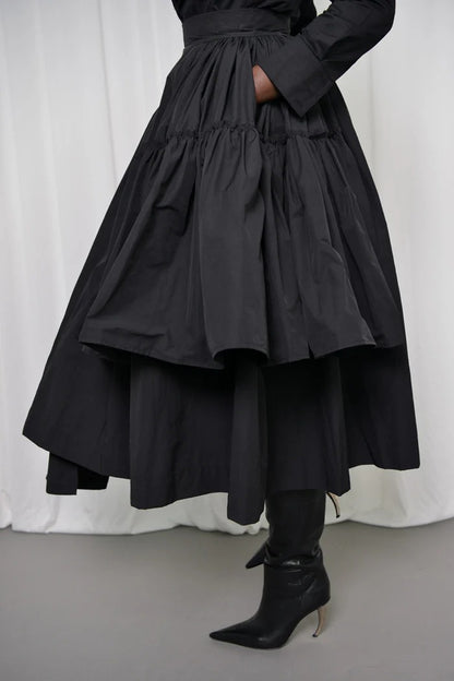 Asymmetric Wind Breaker Skirt