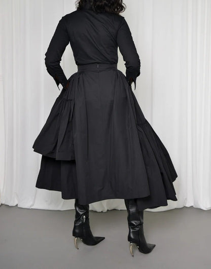 Asymmetric Wind Breaker Skirt