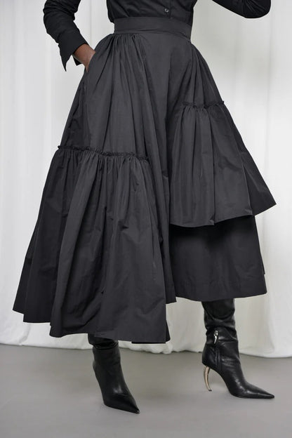 Asymmetric Wind Breaker Skirt