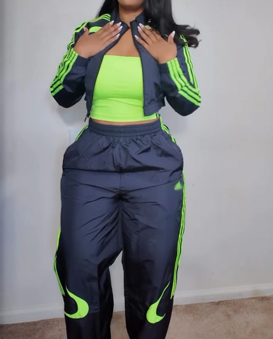 Cropped Track Jacket + Trousers Set