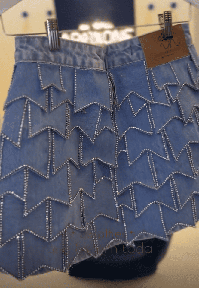 Chic Jewel Denim Skirt - High-Quality