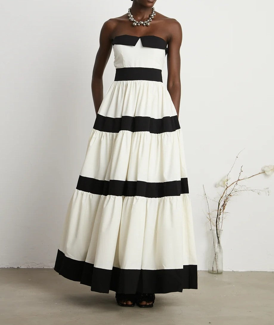 Sandrine pleated bow-embellished maxi dress