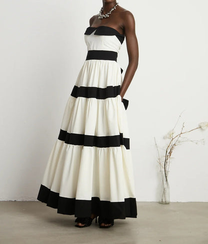 Sandrine pleated bow-embellished maxi dress