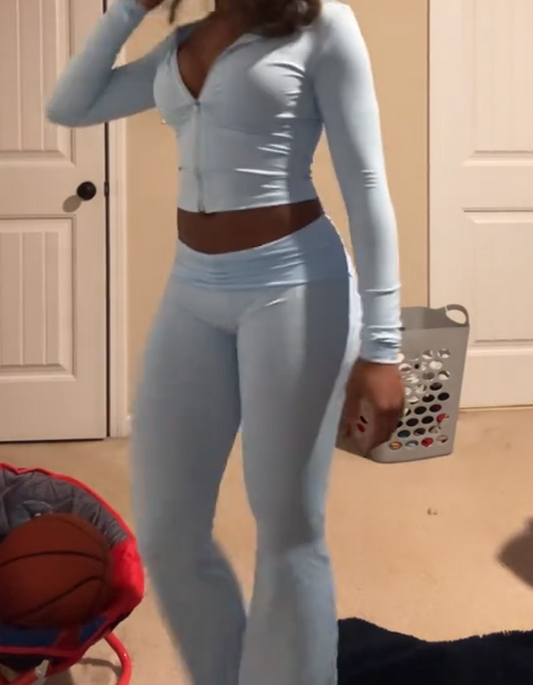 Elastic casual sports suit