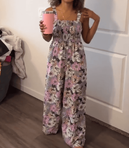 Floral Print Sleeveless Jumpsuit