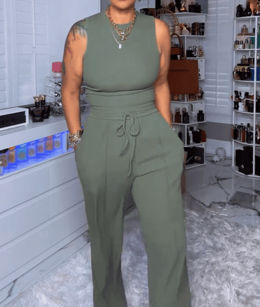 Women's Summer 2-Piece Outfits - Ribbed Knit