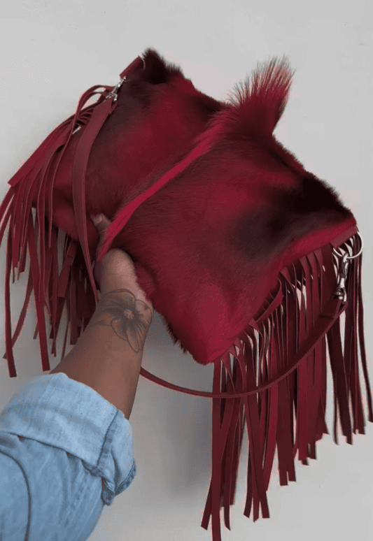 Large Fringe Crossbody Leather Bag