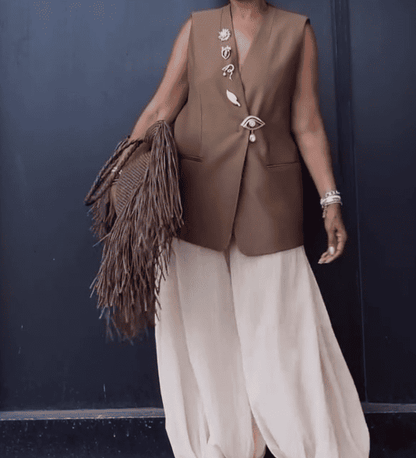 Straw Bag With Fringe