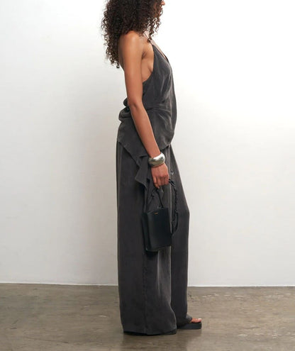 Cupro Draped Set -Top & Wide Leg Pant
