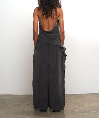 Cupro Draped Set -Top & Wide Leg Pant