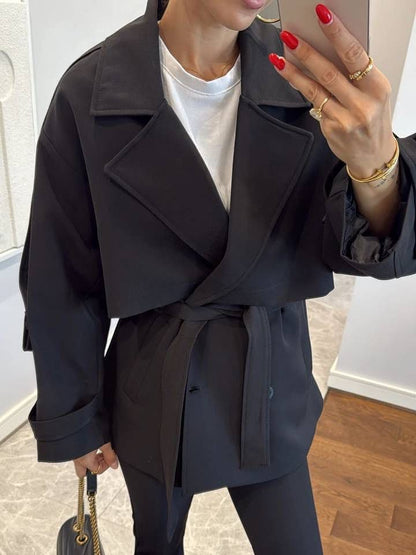Oversized Drop Shoulder Trench Coat
