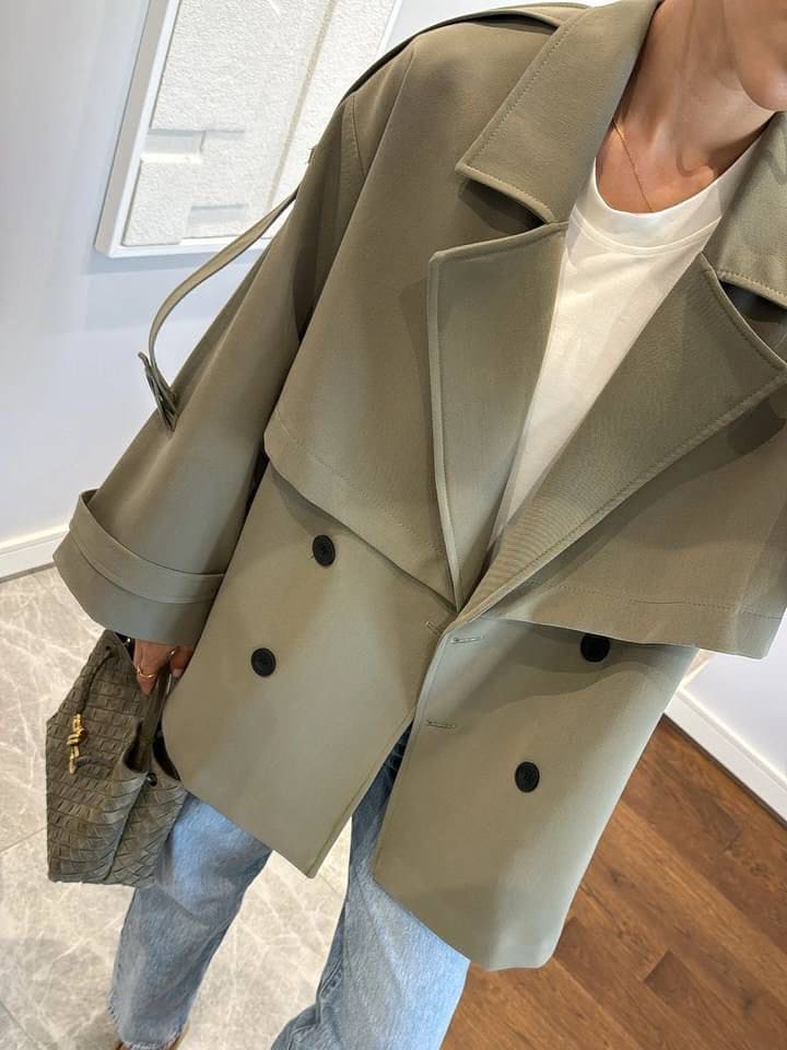 Oversized Drop Shoulder Trench Coat