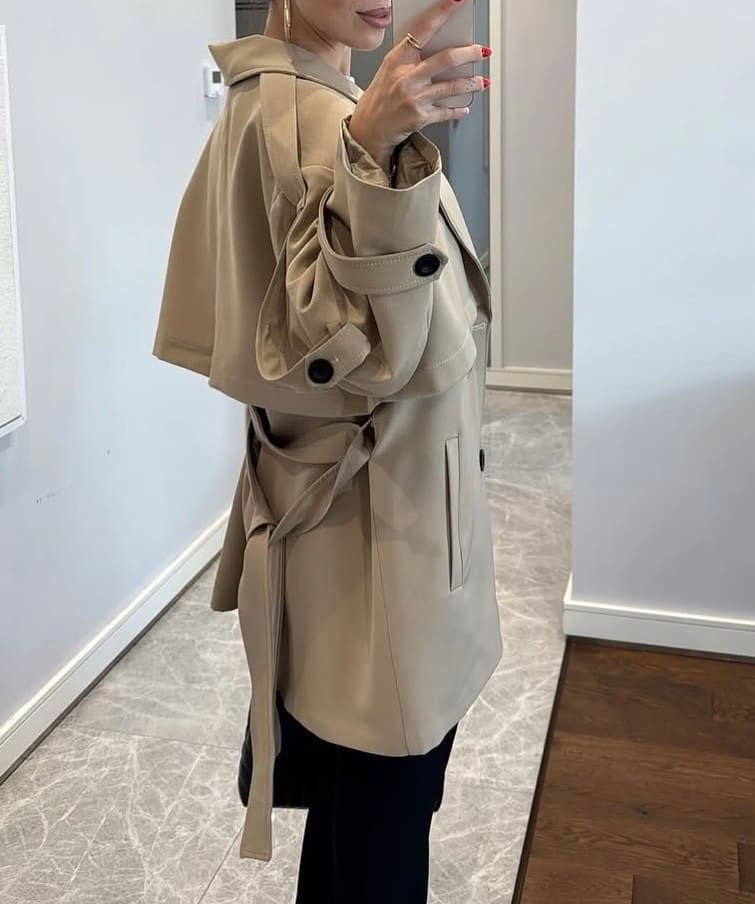 Oversized Drop Shoulder Trench Coat