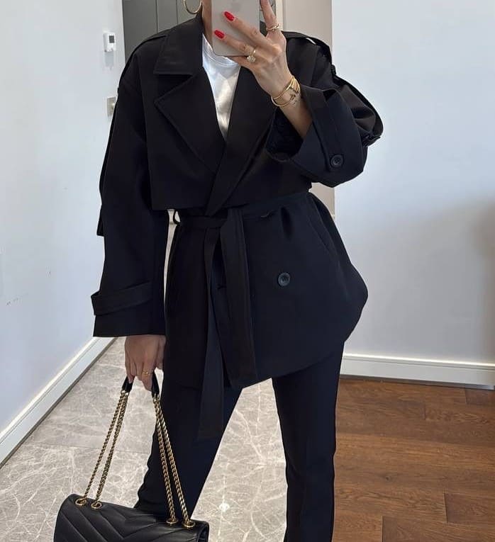 Oversized Drop Shoulder Trench Coat