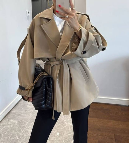 Oversized Drop Shoulder Trench Coat