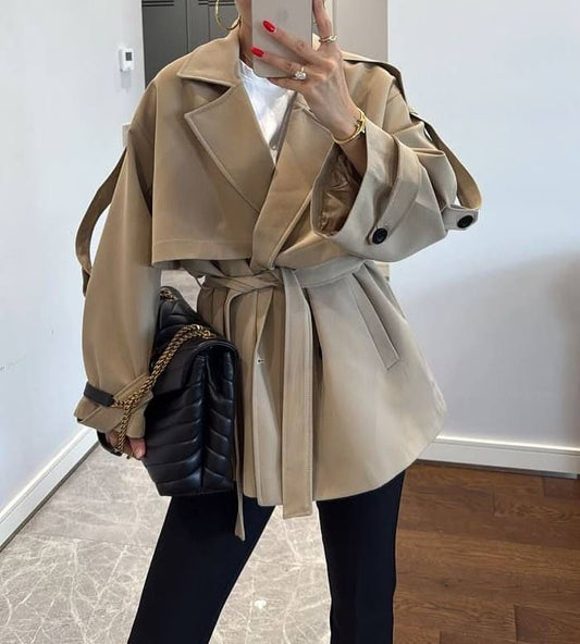 Oversized Drop Shoulder Trench Coat