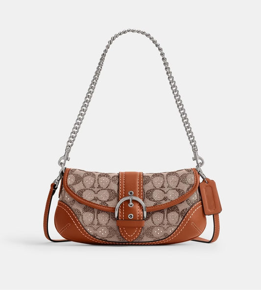 Crystal Signature Jacquard Shoulder Bag