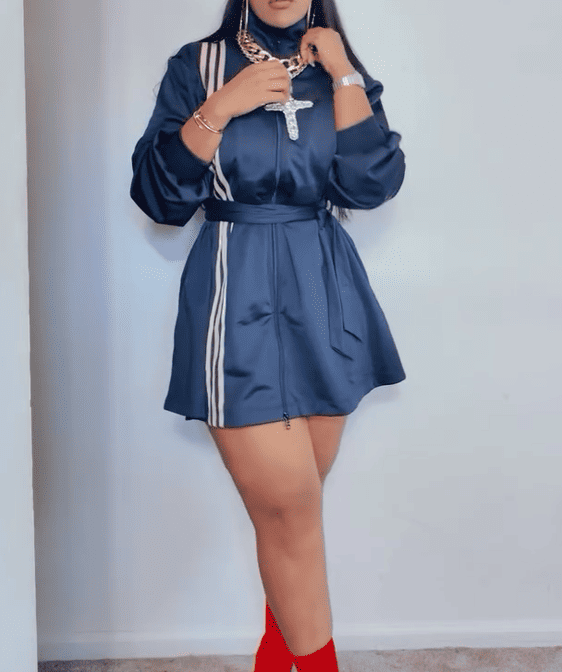 3-STRIPES WRAPPED TRACK SUIT DRESS