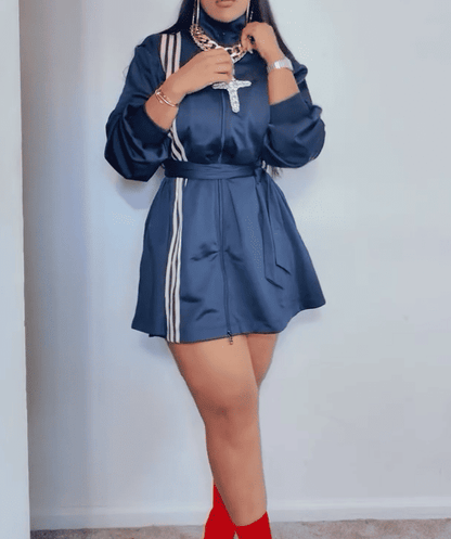 3-STRIPES WRAPPED TRACK SUIT DRESS