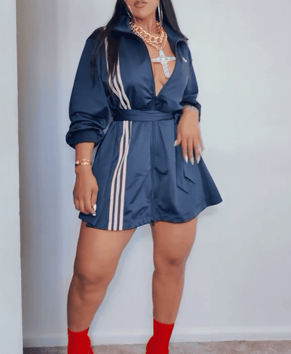 3-STRIPES WRAPPED TRACK SUIT DRESS